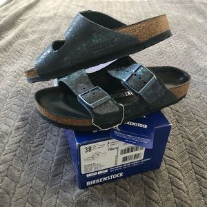 Birkenstock Arizona Spotted Metallic Black Rainbow